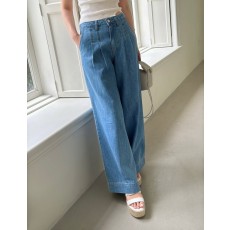 썸머 핀턱 와이드 데님