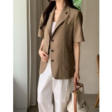 린넨반팔자켓