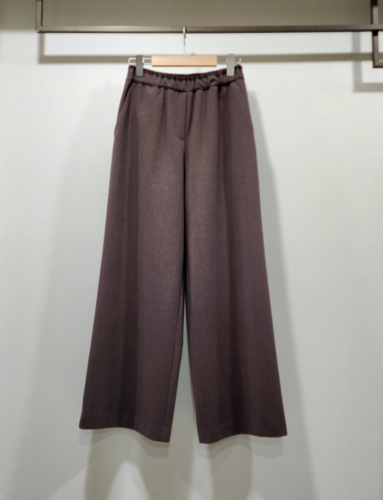 스웨이드배색기모통슬랙스