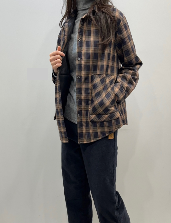 체크경량셔츠패딩