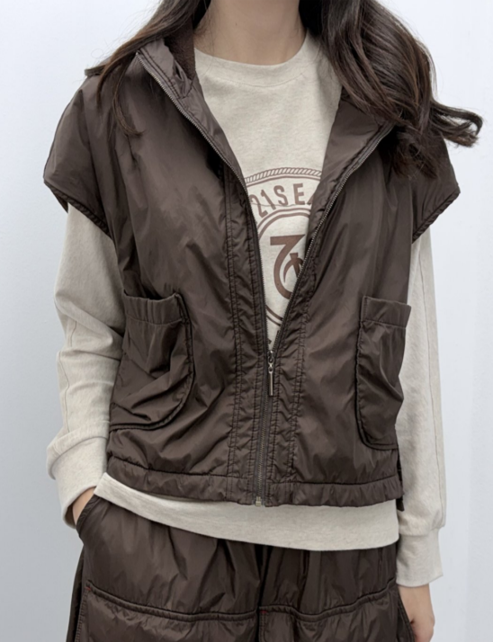 기모큰주머니후드조끼