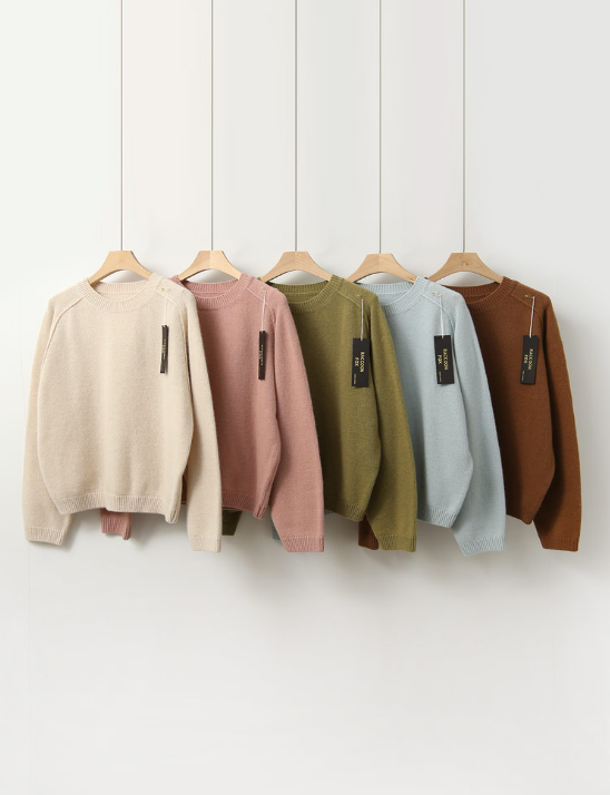 모수 라쿤혼방 라운드 니트