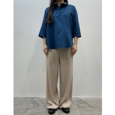 콩단추반오픈8부블라우스